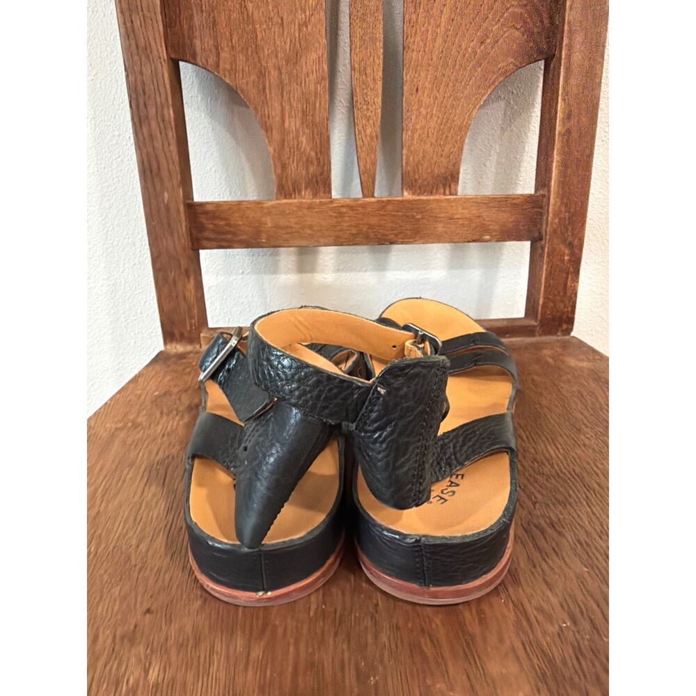 Kork Ease Audrina Sandals Black Leather Ankle Buckle Straps - Picture 3 of 4